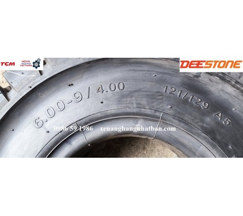 Lốp đặc Deestone 6.00-9/4.00 - Lốp xe nâng 2 tấn 2.5 tấn