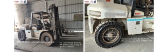 Xe nâng 10 tấn TCM FD100Z8 và Lốp đặc 9.00-20 giá rẻ Phoenix tại nhà máy Thép Hưng Yên