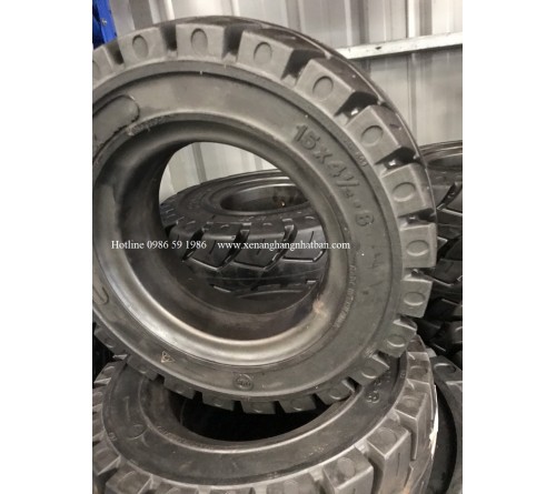 Lốp đặc 15x41/2-8 Soli Max - Sản xuất tại Sri Lanka - Mới 100%