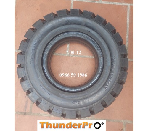 Lốp đặc 7.00-12 Thunder Pro Thái Lan - Lốp xe nâng 2.5 tấn, 5 tấn