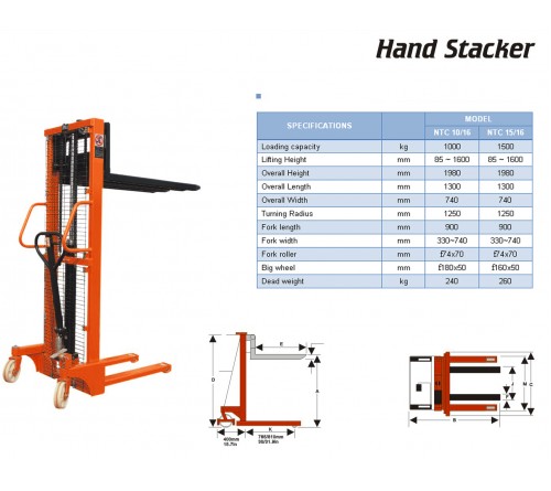 Xe nâng tay cao 400kg - 1000kg - 1500kg - 2000kg