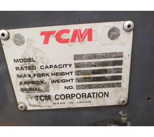 Xe nâng 5 tấn giá rẻ - TCM FD50T9 S6S - Xe nâng cũ 5 tấn